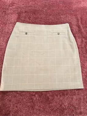 Banana Republic Neutral Plaid Mini Skirt in Beige